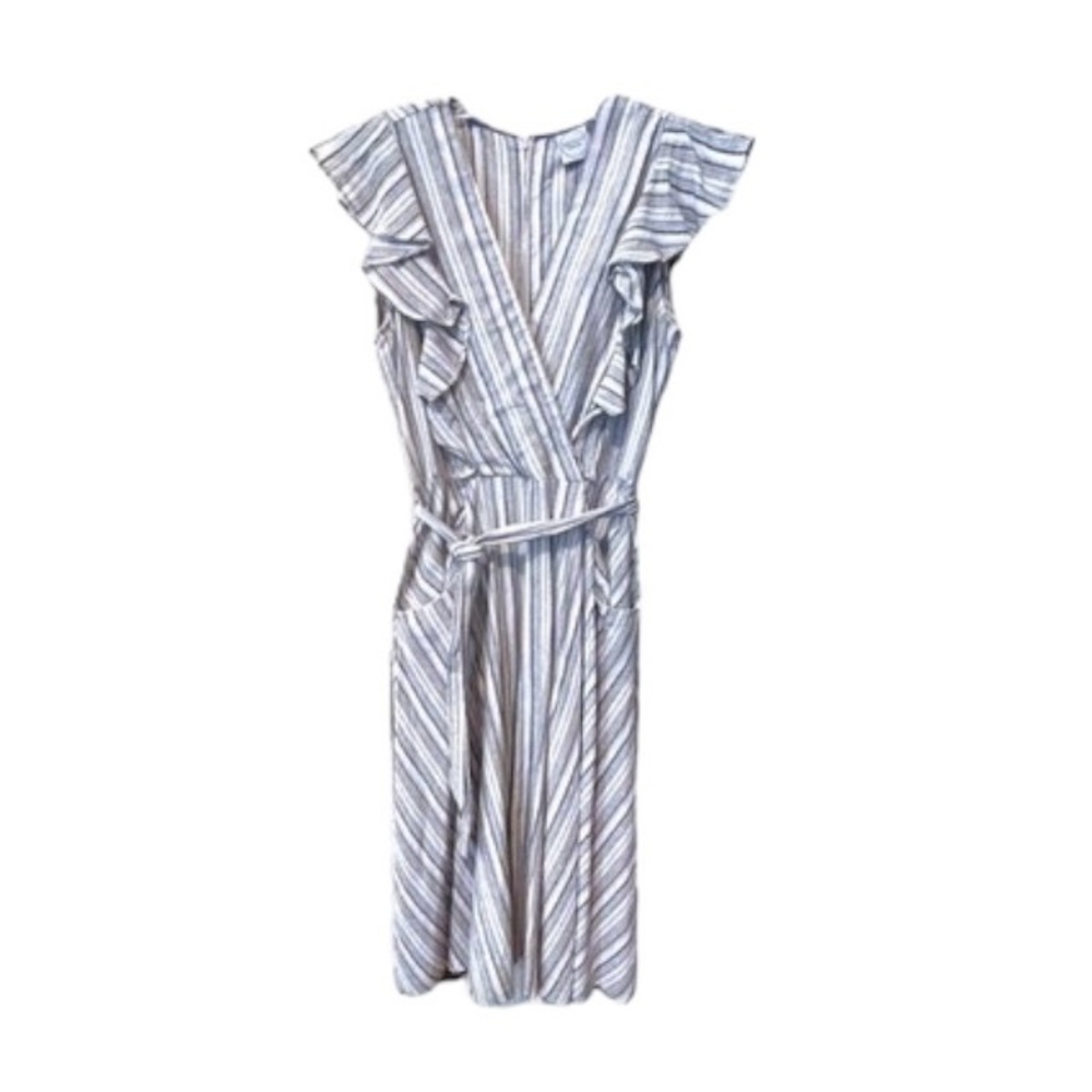 Violet Weekend Dress Pin Stripe Ruffle Size‎ Large
